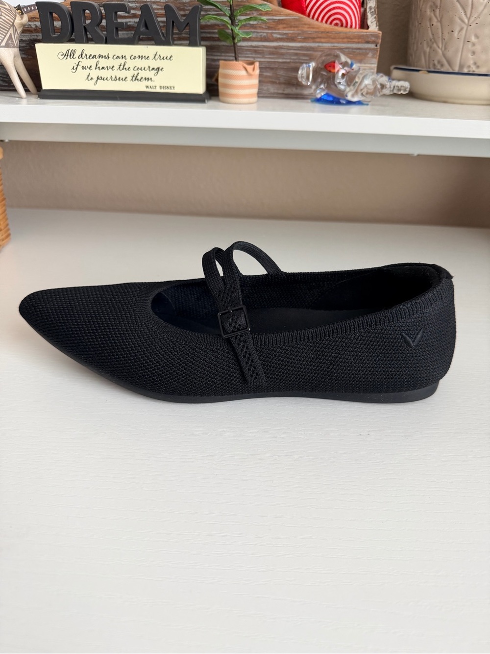 Vivaia Knit Pointed Toe Mary Jane Flat